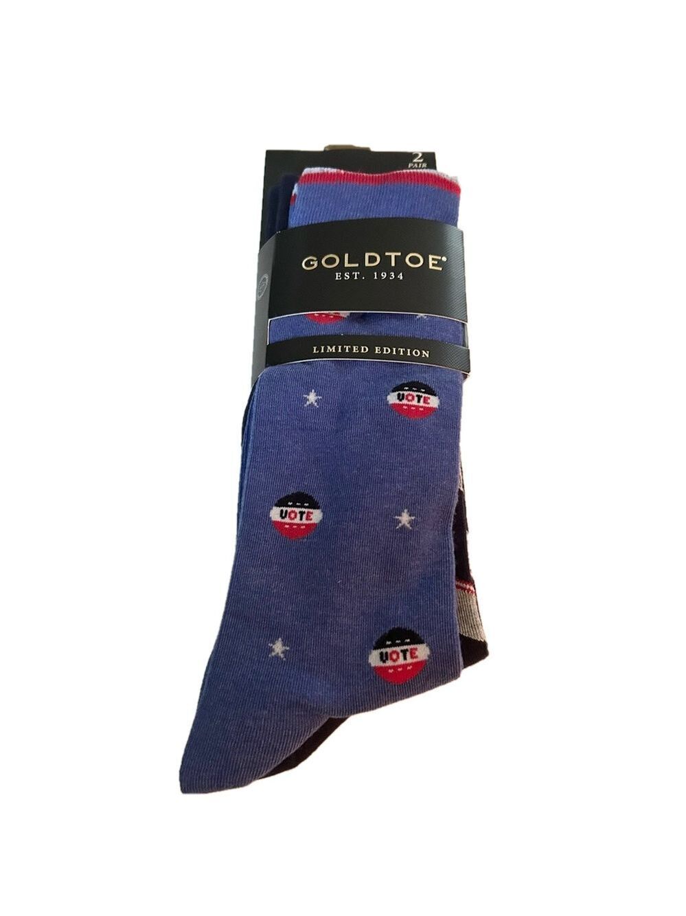 Gold toe Men’s Casual Crew Vote Socks 2 Pack NWT